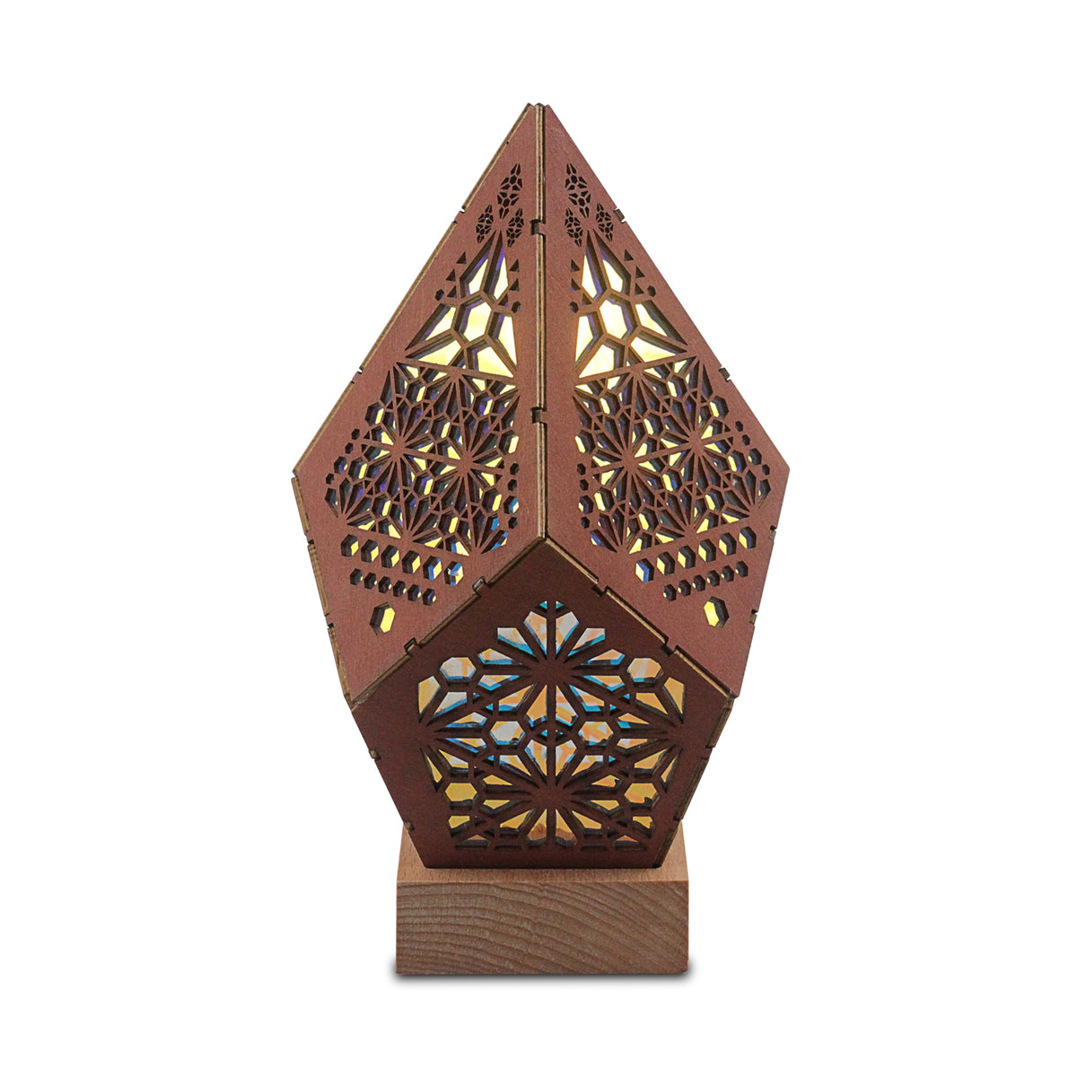 Lámpara de mesa de madera bohemia