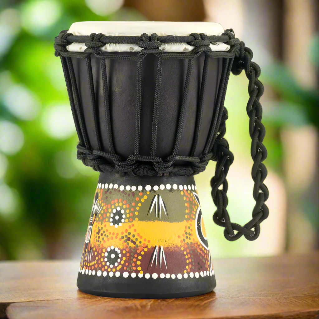 Mini Djembe, Gecko Design - 4 1/2"