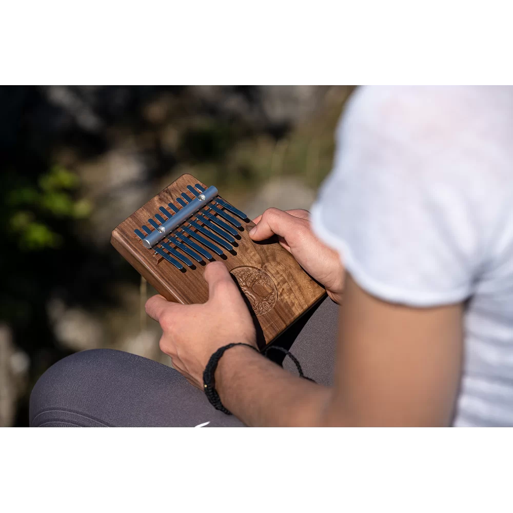 "Tree of Life" 10-Note Kalimba - Black Walnut