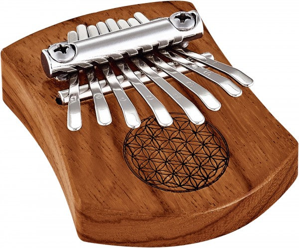 "Flower of Life" 8-Note Mini Kalimba - Red Zebrawood