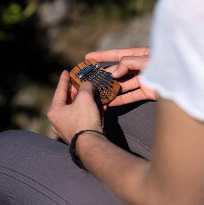 "Flower of Life" 8-Note Mini Kalimba - Red Zebrawood