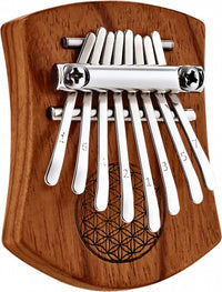 "Flower of Life" 8-Note Mini Kalimba - Red Zebrawood