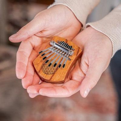 "Flower of Life" 8-Note Mini Kalimba - Red Zebrawood