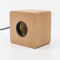 Wood Cube Light Bulb Base