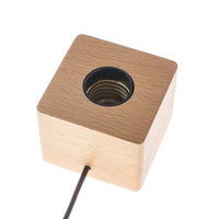 Wood Cube Light Bulb Base