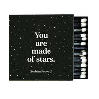 Caja de cerillas "Estás hecho de estrellas"