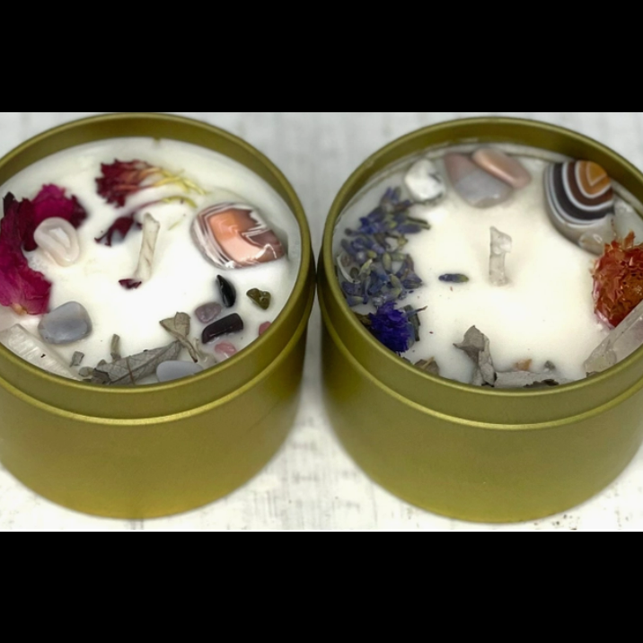 Astrology Crystal Candle Tin